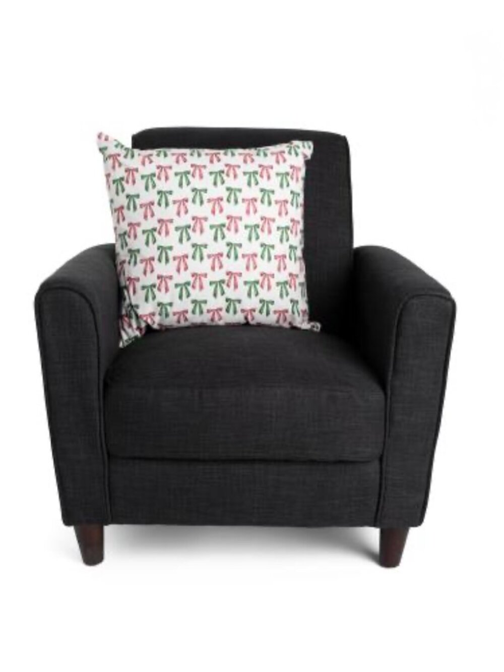 NWT - Indigo Green and Red Bow Pillows - Set of 2 - 20 X 20 inches